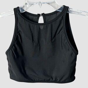 Black Mesh High Neck Dance Crop Top XS Ballet Lyrical Contemporary